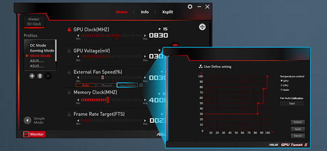 ������� GPU Tweak II ��������� ������������ ��������� ������ FanConnect II